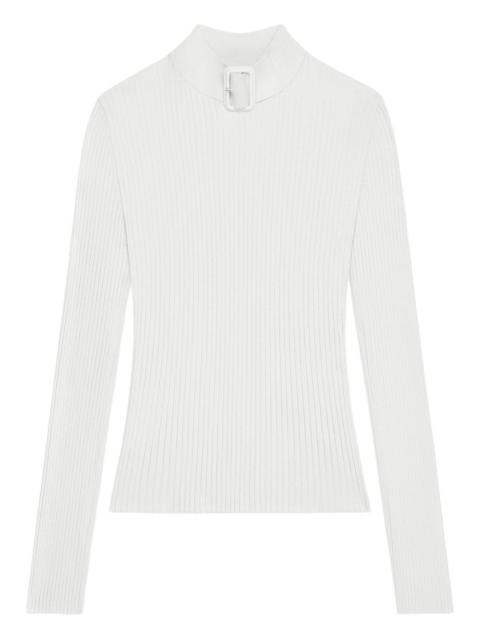 courrèges buckle-neck ribbed sweater
