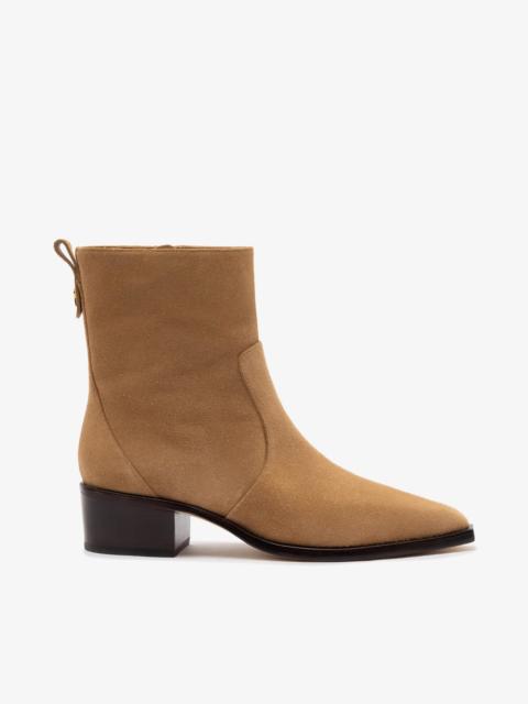 Larroudé Florencia Low Boot In Peanut Suede
