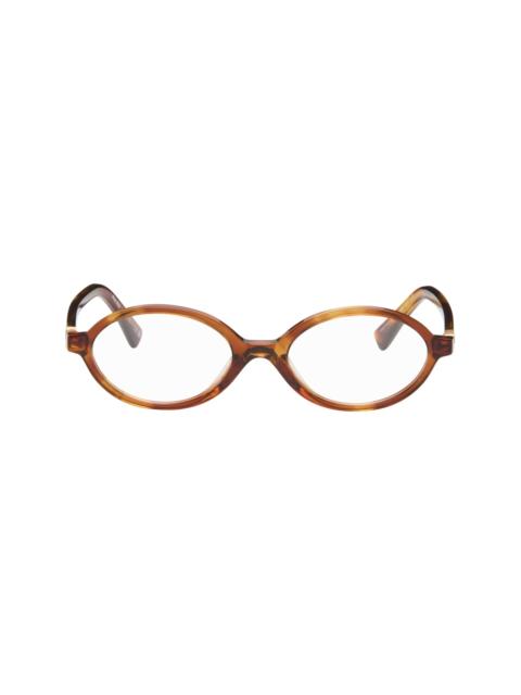 Miu Miu Brown 'Breaking the Rules' Oval Glasses