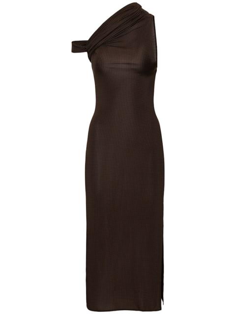 Twist crepe jersey midi dress