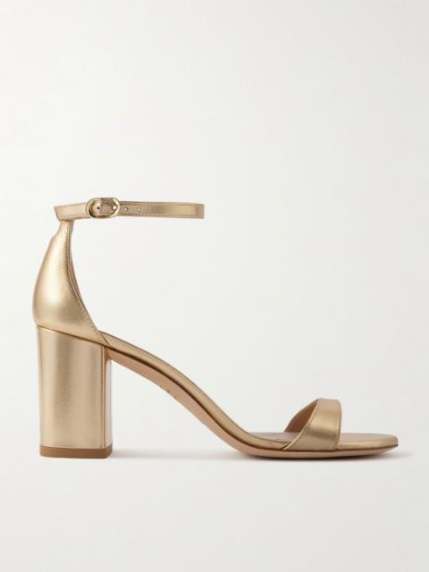 Stuart Weitzman Nudist Block metallic leather sandals Gold
