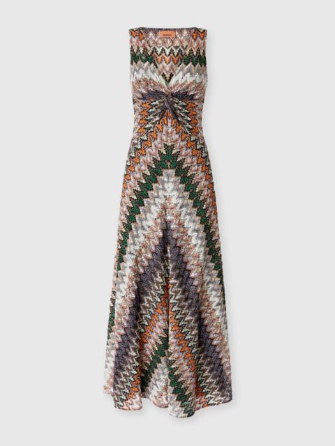 Missoni Sleeveless Gown with Tie Neckline