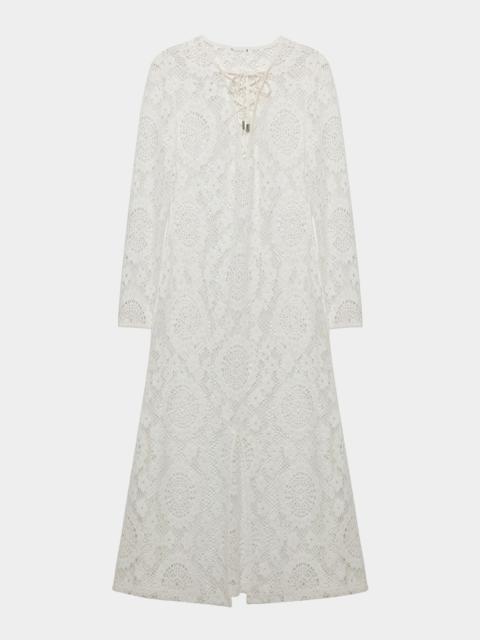 SIMKHAI Hawthorne Long-Sleeve Lace Dress
