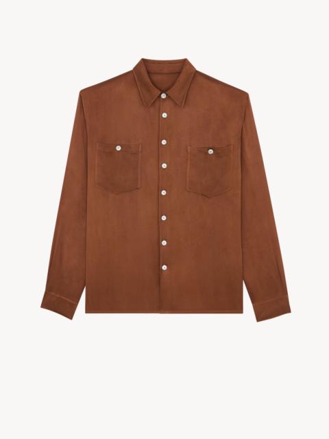 SAINT LAURENT PAJAMA TOP IN SILK SATIN