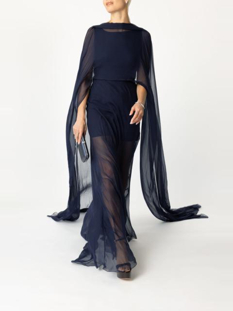 Ralph Lauren Dylon Washed Chiffon Evening Dress