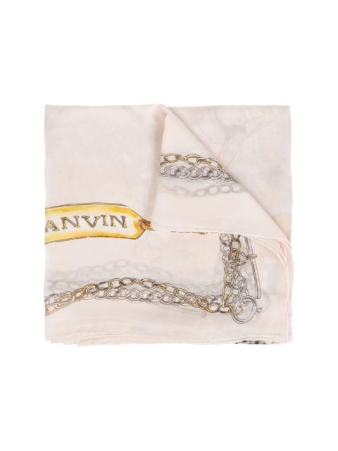 Lanvin graphic-print silk scarf