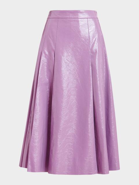 ESSENTIEL ANTWERP Jib Faux Leather Midi Skirt