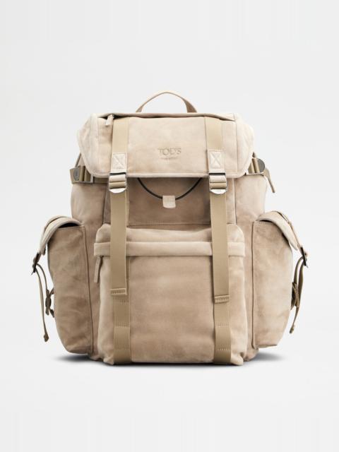 Tod's BACKPACK IN SUEDE MEDIUM - BEIGE
