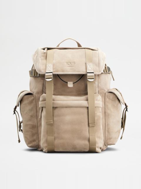 Tod's BACKPACK IN SUEDE MEDIUM - BEIGE