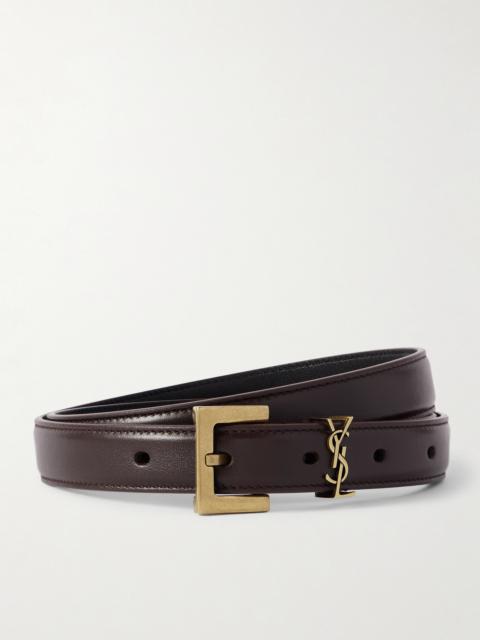 SAINT LAURENT Cassandre Leather Belt