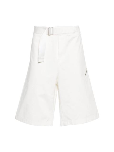 decorative-belt cotton shorts