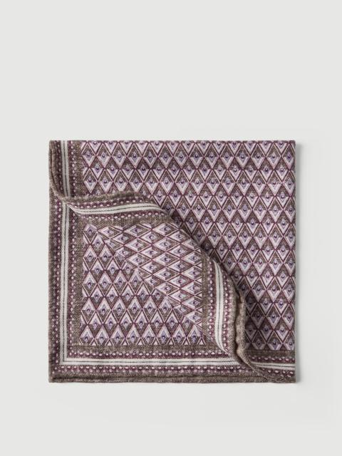 Brunello Cucinelli Silk pocket square with geometric design