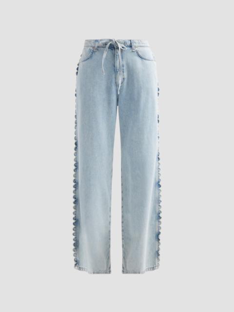 rag & bone Women's Phoebe Featherweight Denim Drawstring Frill Jeans - Aliah Scallop