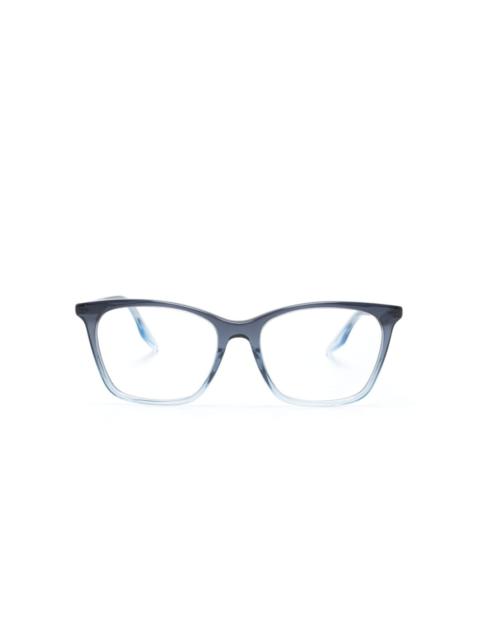 polished-effect square-frame glasses