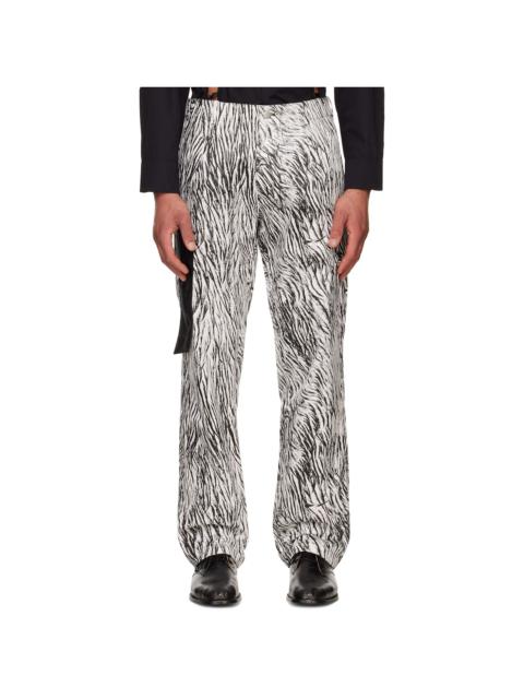 OLLY SHINDER White & Black Gardiner Cargo Pants