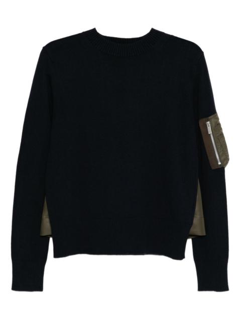 sacai nylon-patch jumper