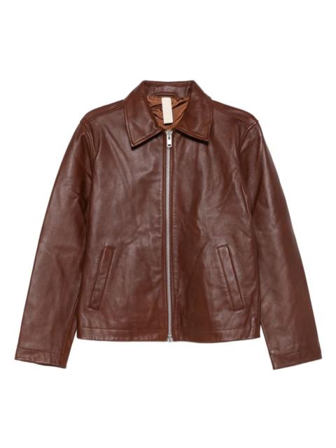 SUNFLOWER zip-up leather jacket
