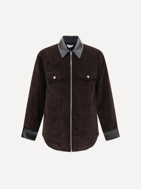 Bottega Veneta Corduroy Jacket with leather collar