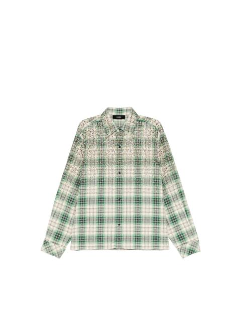 AMIRI STUD-EMBELLISHED CHECKED SHIRT