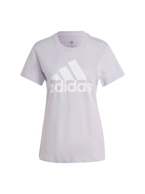 (WMNS) adidas Essentials Logo T-shirt Asia Sizing 'Grey White' IC0633