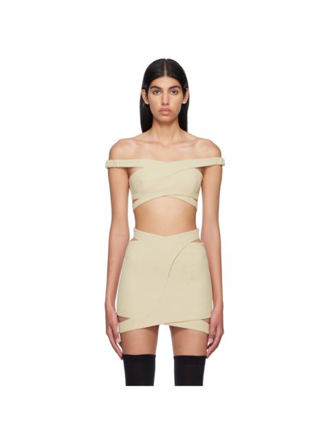 JKOO Beige Cutout Tank Top