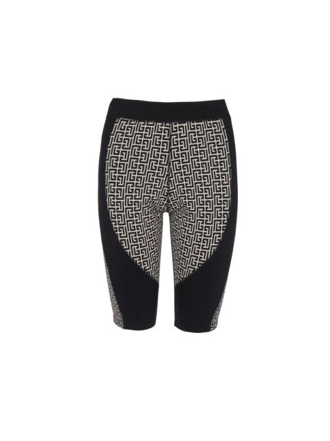 Balmain Monogrammed jersey cycling shorts