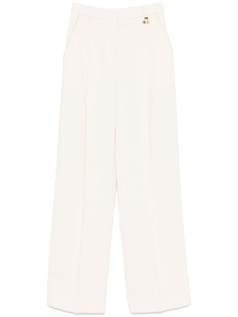 ELISABETTA FRANCHI contrasting-topstitching crepe trousers