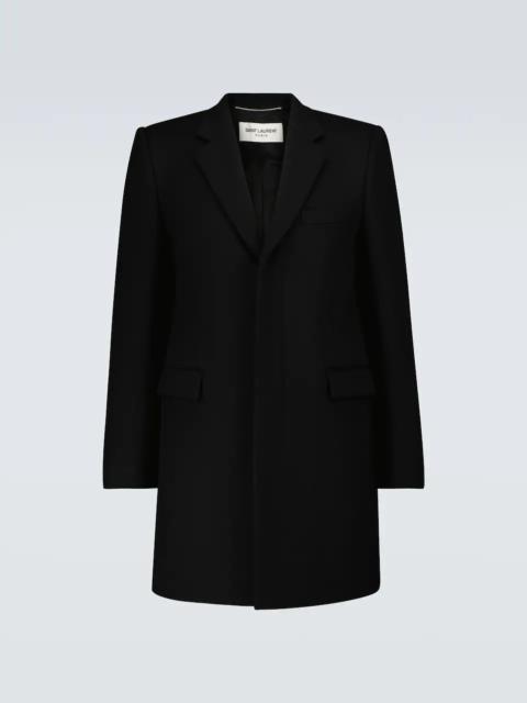 SAINT LAURENT Single-breasted wool coat