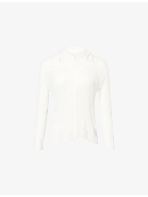 ISSEY MIYAKE Chiffon Twist Zip-Through Pleats Shirt