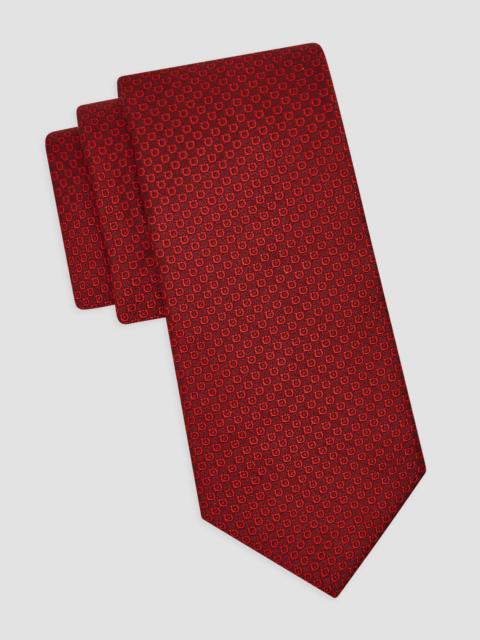 FERRAGAMO Men's Gancio Silk Tie - Bordeaux