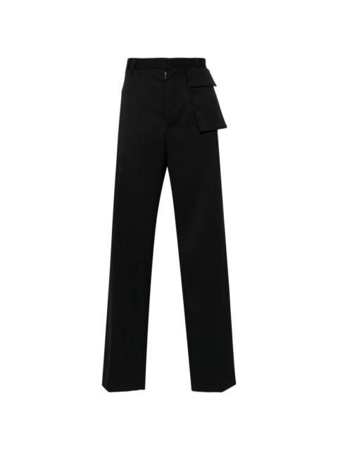 logo-embroidered straight-leg tailored trousers