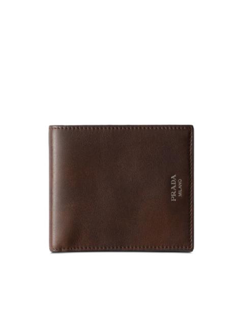 Prada antiqued leather wallet