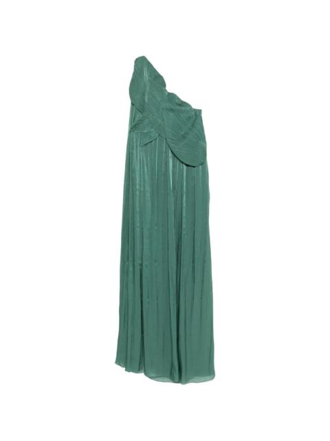 COSTARELLOS one-shoulder pleated dress