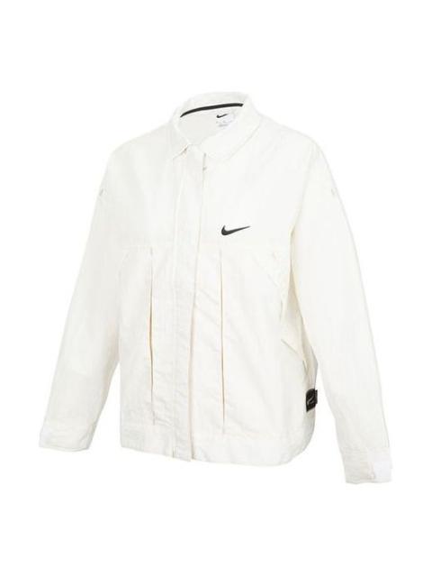 Nike (WMNS) Nike SS22 Sportswear Woven Jacket 'Phantom White Grey' DM6204-030
