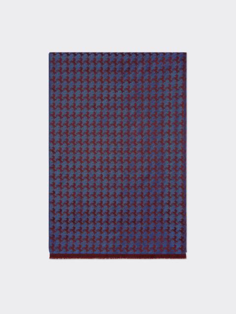 Ferrari Wool and Silk Scarf with Prancing Horse Jacquard