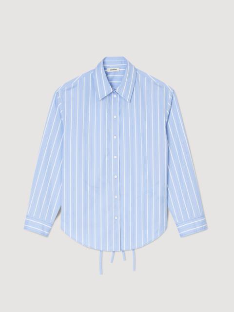Sandro STRIPY SHIRT WITH OPEN LACE BACK