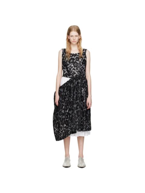 Comme Des Garçons Black & White Cutout Midi Dress