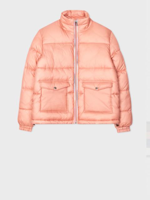 Paul Smith Peach Pink Padded 'Spray Swirl' Jacket