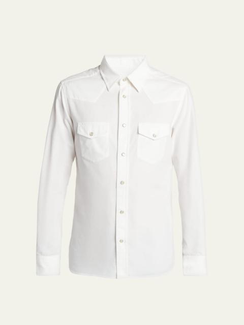 TOM FORD Men's Slim-Fit Corduroy Double-Pocket Western Shirt