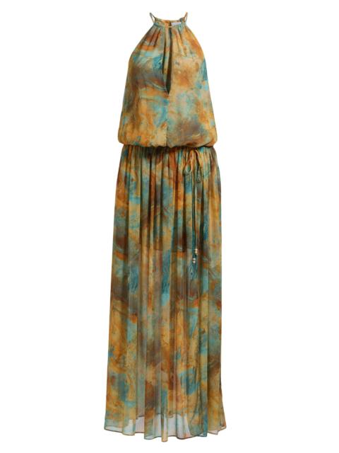 MISA Women's Tazia Abstract-Print Maxi Dress - Halcyon Fresco