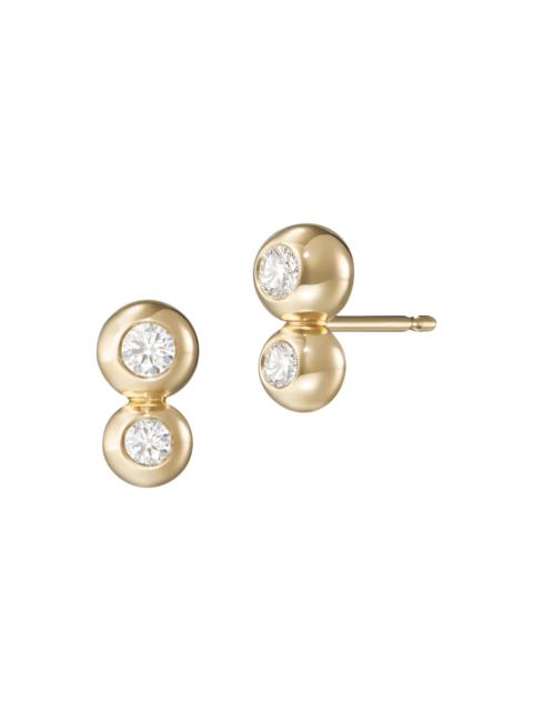 MELISSA KAYE Women's Audrey Small 18K Yellow Gold & 0.19 TCW Diamond Double Stud Earrings - Yellow Gold