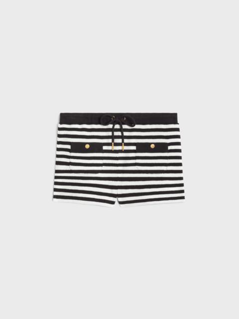 CELINE marinière mini shorts in ribbed cotton jersey