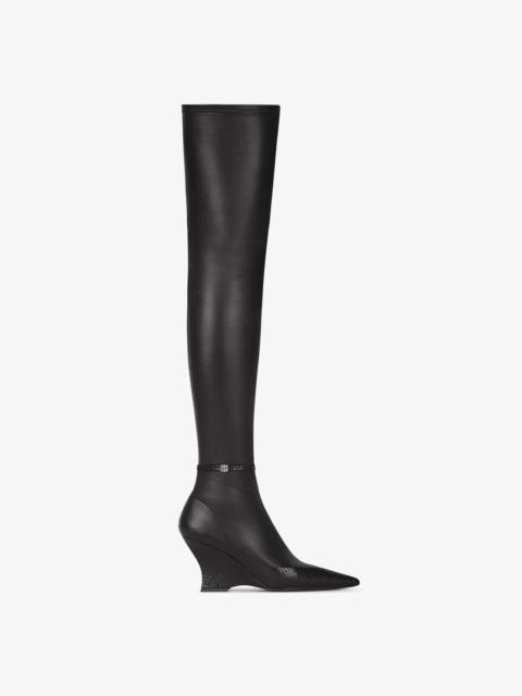 RAVEN OVER-THE-KNEE BOOTS IN LEATHER AND AYERS