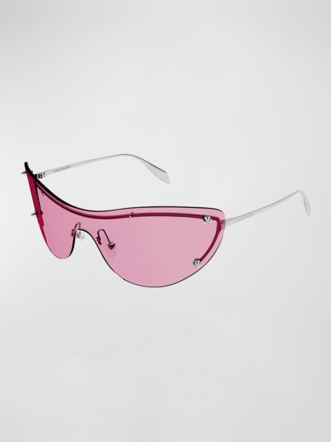 Alexander McQueen Metal Cat-Eye Sunglasses