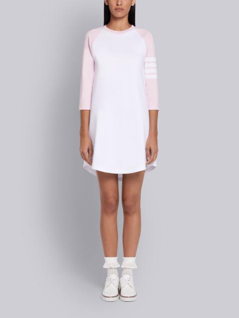 Thom Browne Light Pink Interlock 3/4 Sleeve 4-Bar Baseball Dress