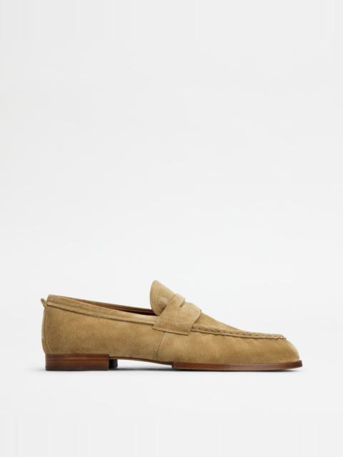 Tod's LOAFERS IN SUEDE - BEIGE