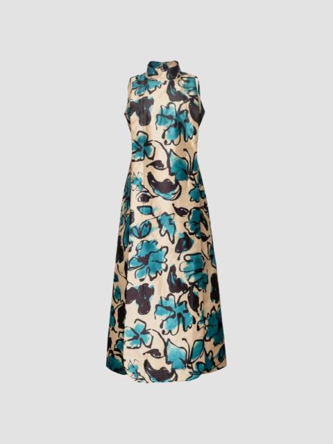 FRANCES VALENTINE Women's Carlyle Abstract Meadow Maxi Dress - Teal Camel