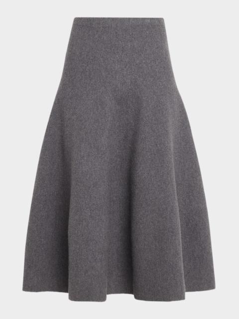 BRANDON MAXWELL Miller Structured Wool Midi Skirt