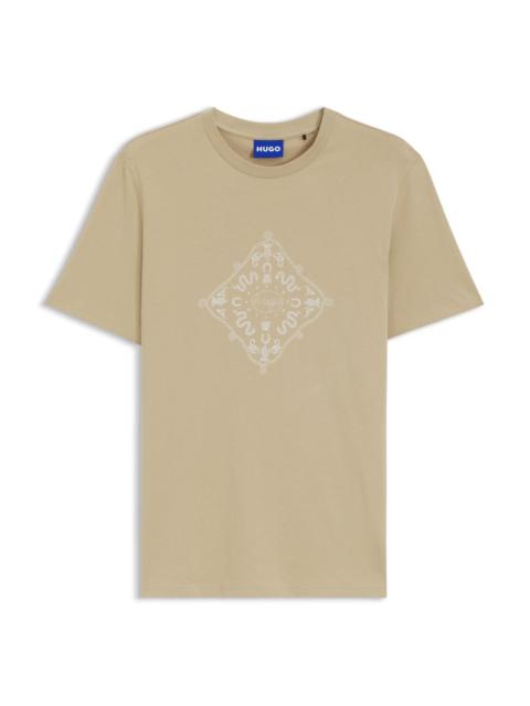 HUGO CREW-NECK T-SHIRT IN BREATHABLE COTTON