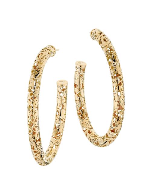 SYDNEY EVAN Women's Icon Wallpaper 14K Yellow Gold Large Tubular Hoop Earrings - Yellow Gold